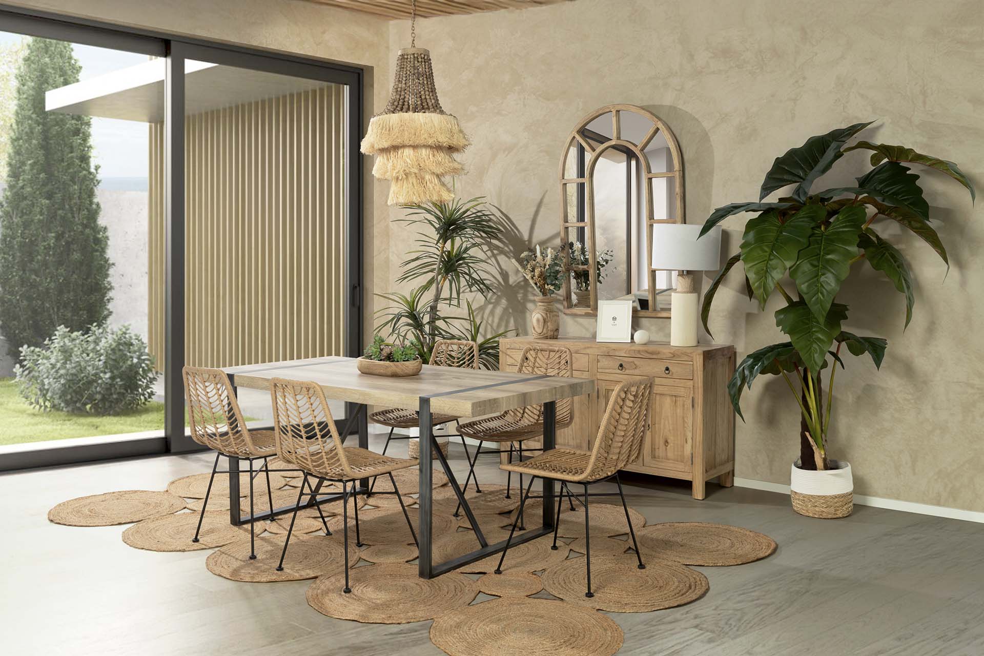 NATURAL BLACK SYNTHETIC RATTAN CHAIR 46x60x83 CM