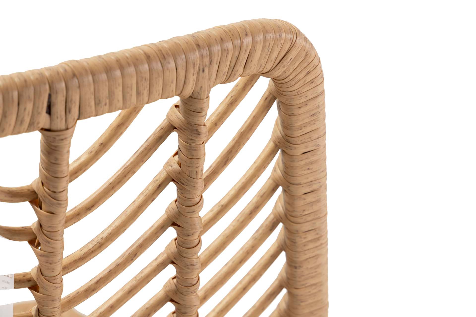 CADEIRA DE RATTAN SINTÉTICO PRETO NATURAL 46x60x83 CM
