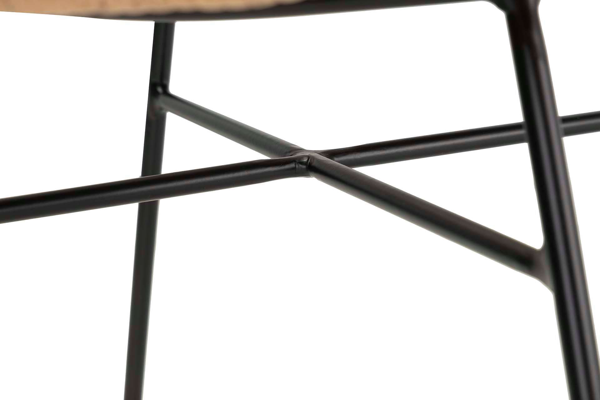CADEIRA DE RATTAN SINTÉTICO PRETO NATURAL 46x60x83 CM