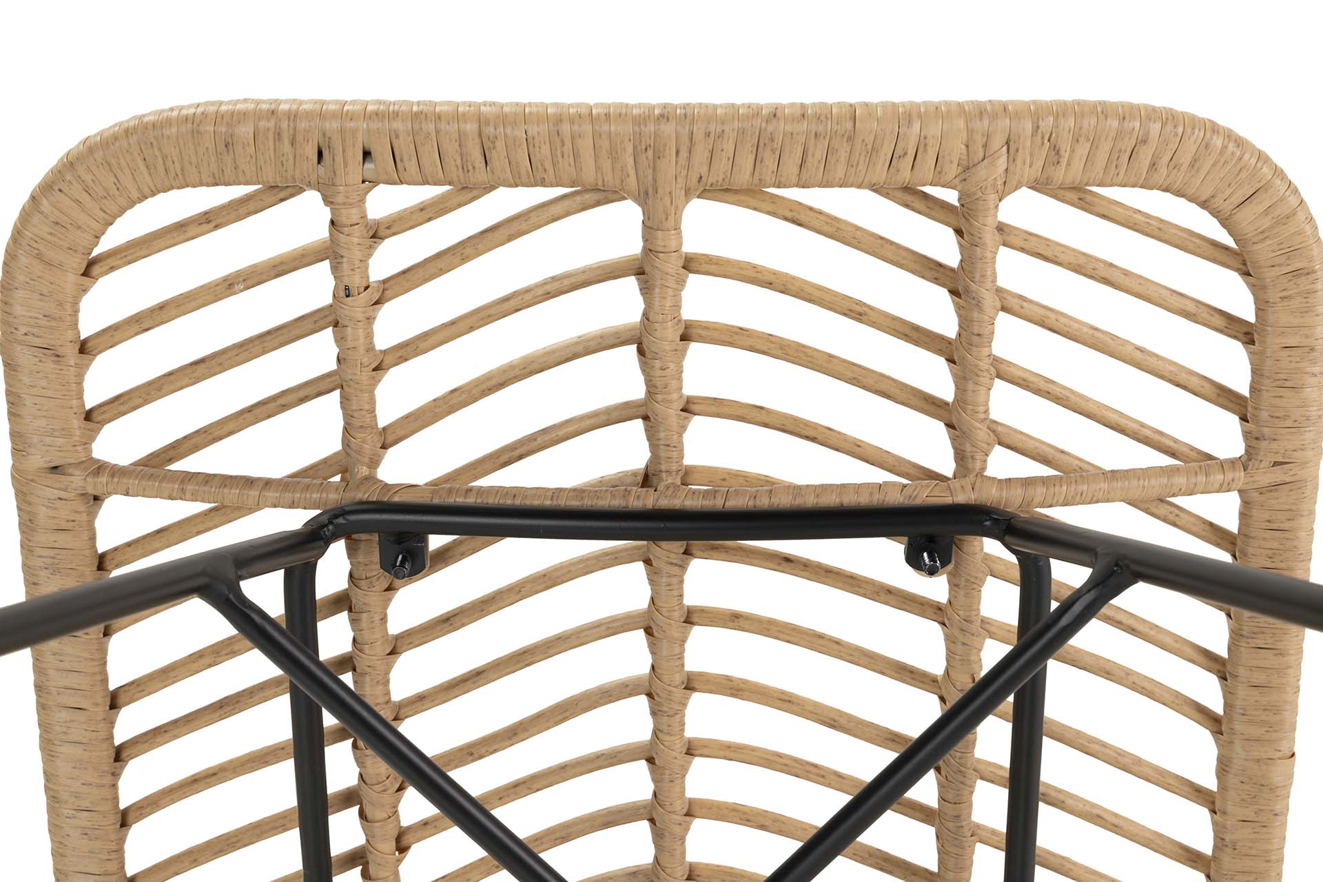 CADEIRA DE RATTAN SINTÉTICO PRETO NATURAL 46x60x83 CM