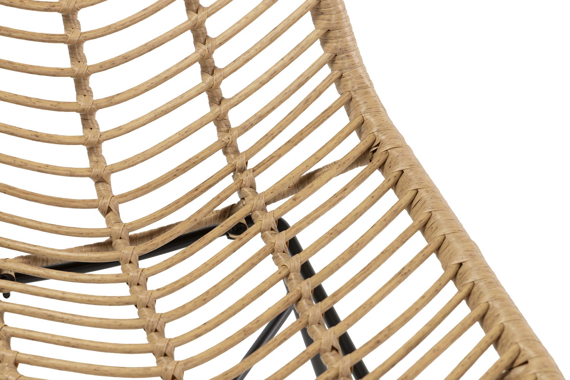 CADEIRA DE RATTAN SINTÉTICO PRETO NATURAL 46x60x83 CM