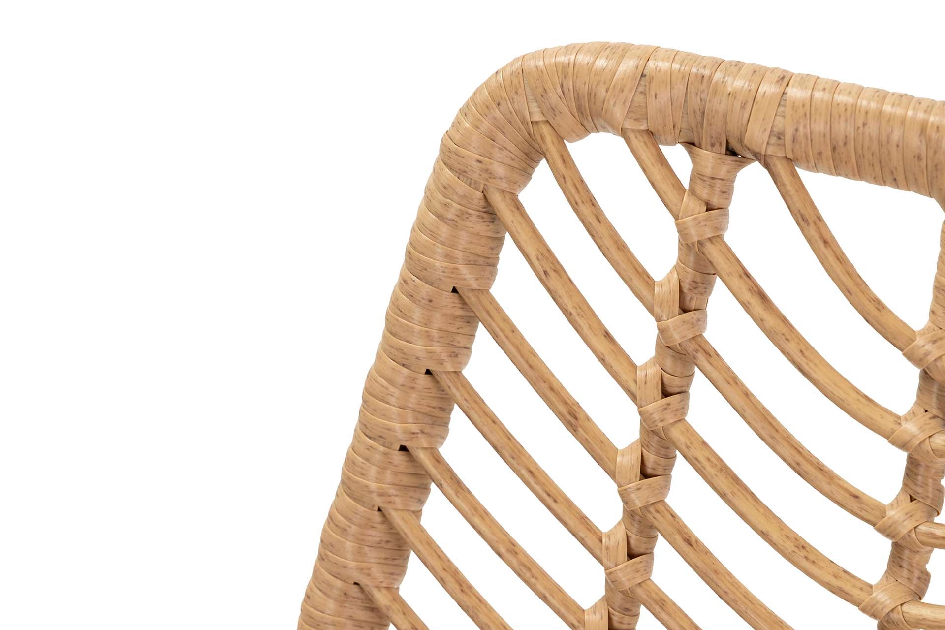 CADEIRA DE RATTAN SINTÉTICO PRETO NATURAL 46x60x83 CM