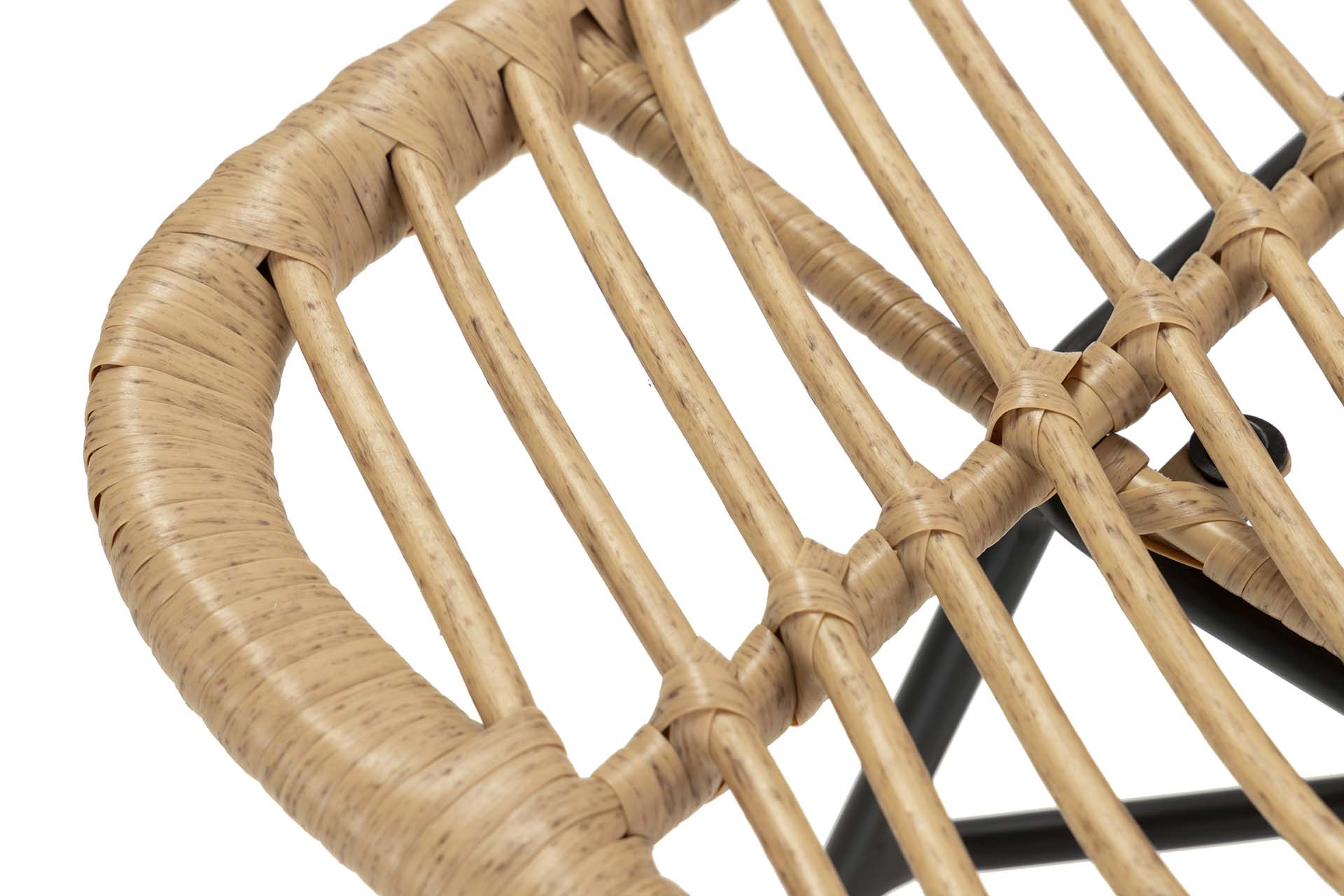 CADEIRA DE RATTAN SINTÉTICO PRETO NATURAL 46x60x83 CM