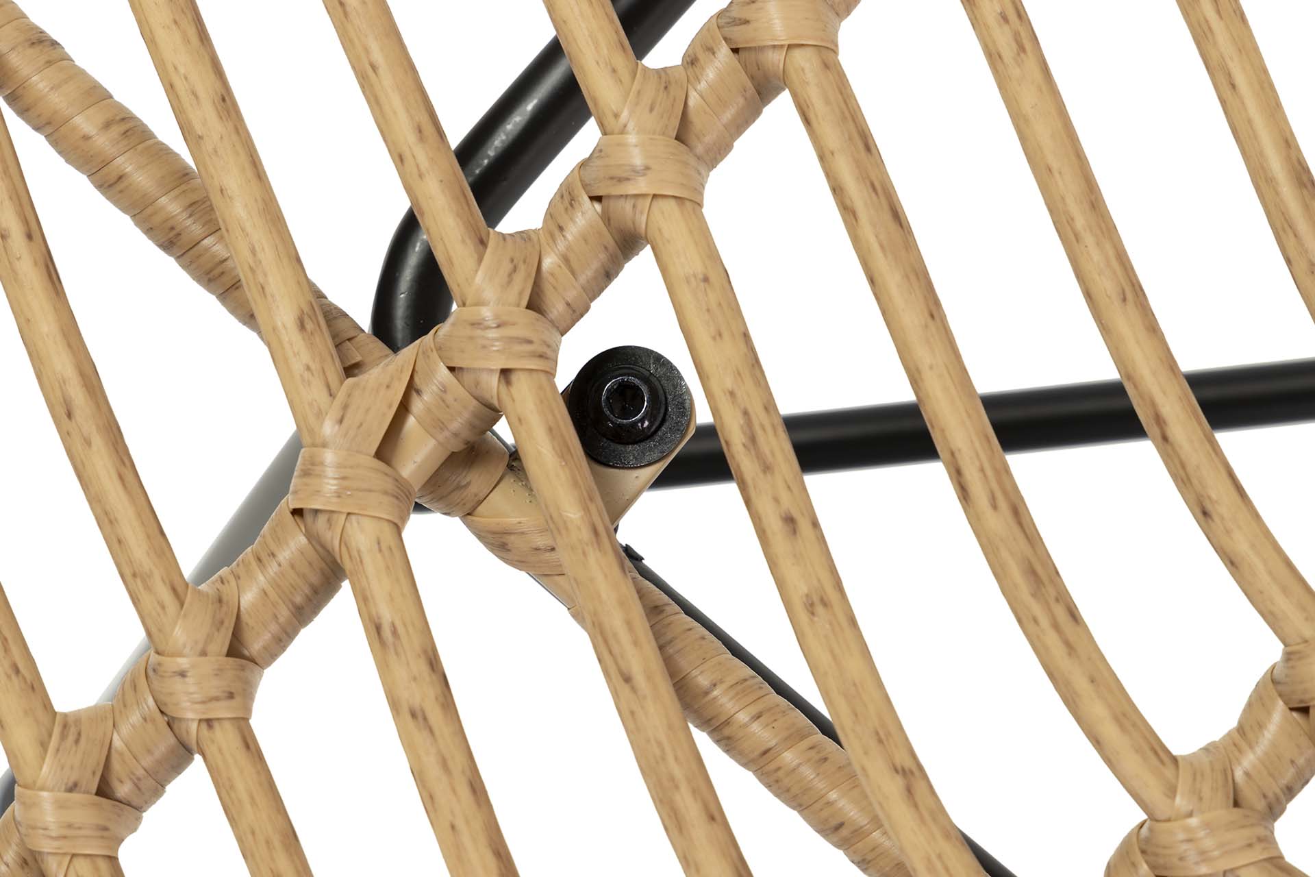 CADEIRA DE RATTAN SINTÉTICO PRETO NATURAL 46x60x83 CM