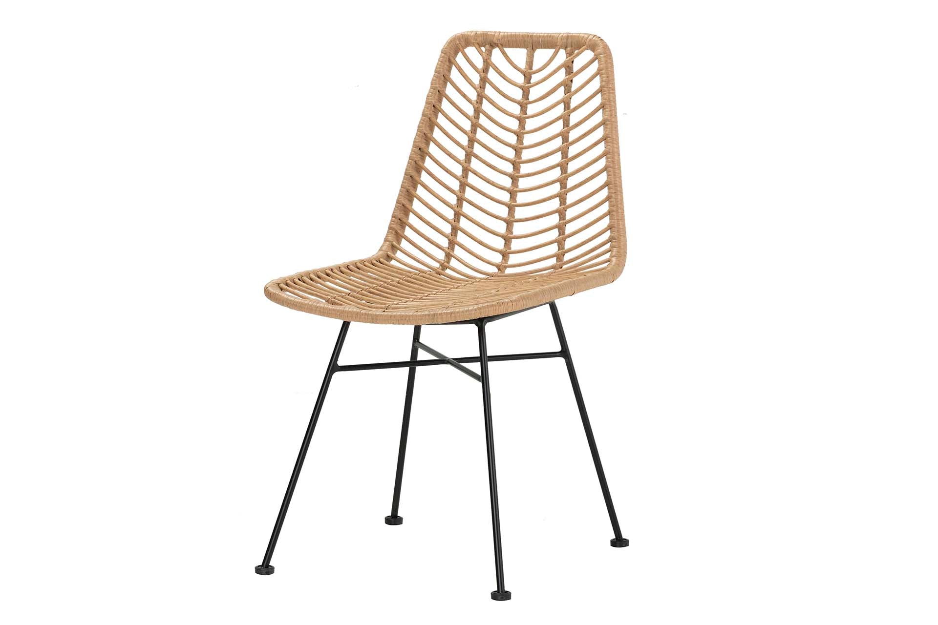 NATURAL BLACK SYNTHETIC RATTAN CHAIR 46x60x83 CM