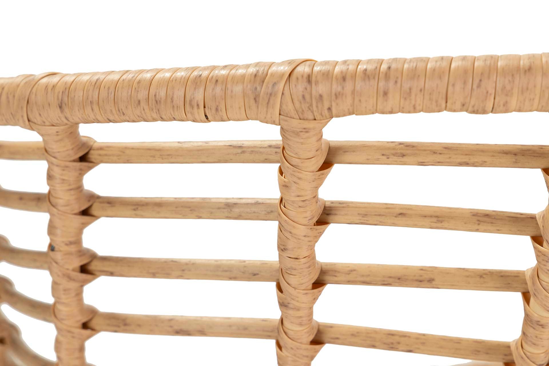 NATURAL BLACK SYNTHETIC RATTAN CHAIR 58x56x77 CM