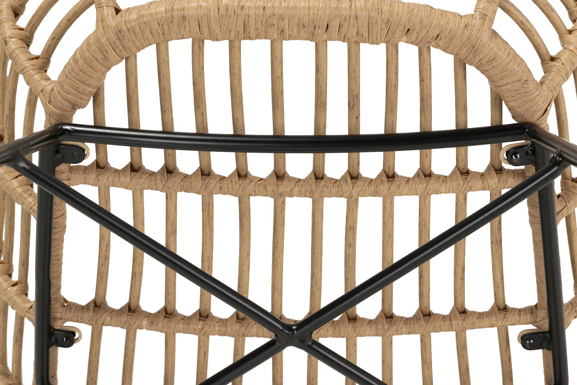 NATURAL BLACK SYNTHETIC RATTAN CHAIR 58x56x77 CM