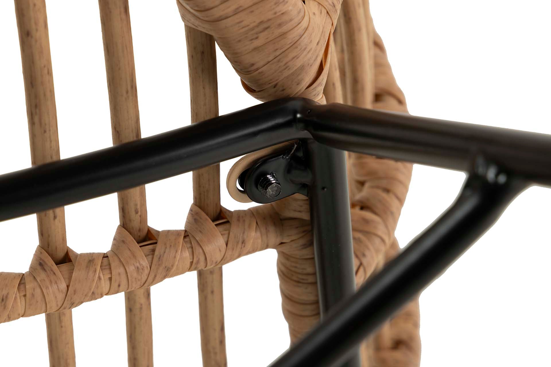 NATURAL BLACK SYNTHETIC RATTAN CHAIR 58x56x77 CM