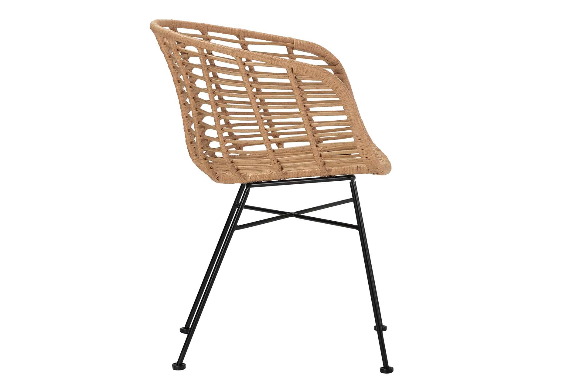 NATURAL BLACK SYNTHETIC RATTAN CHAIR 58x56x77 CM