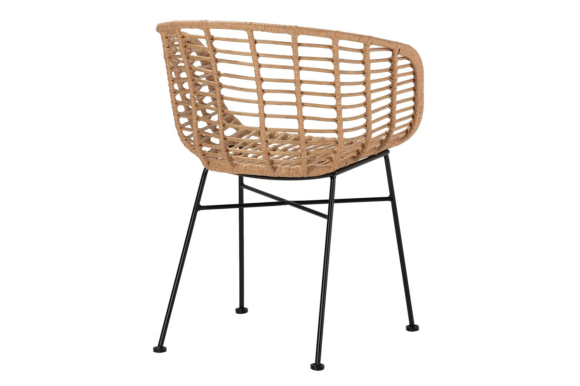 NATURAL BLACK SYNTHETIC RATTAN CHAIR 58x56x77 CM