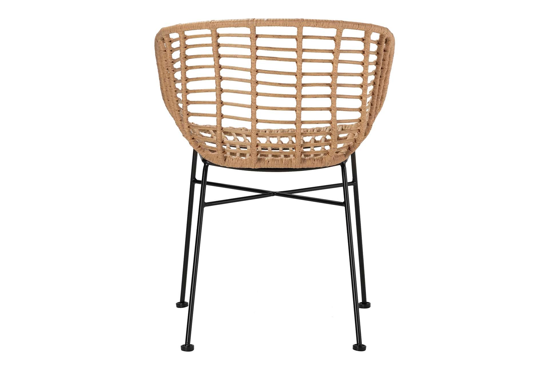 NATURAL BLACK SYNTHETIC RATTAN CHAIR 58x56x77 CM