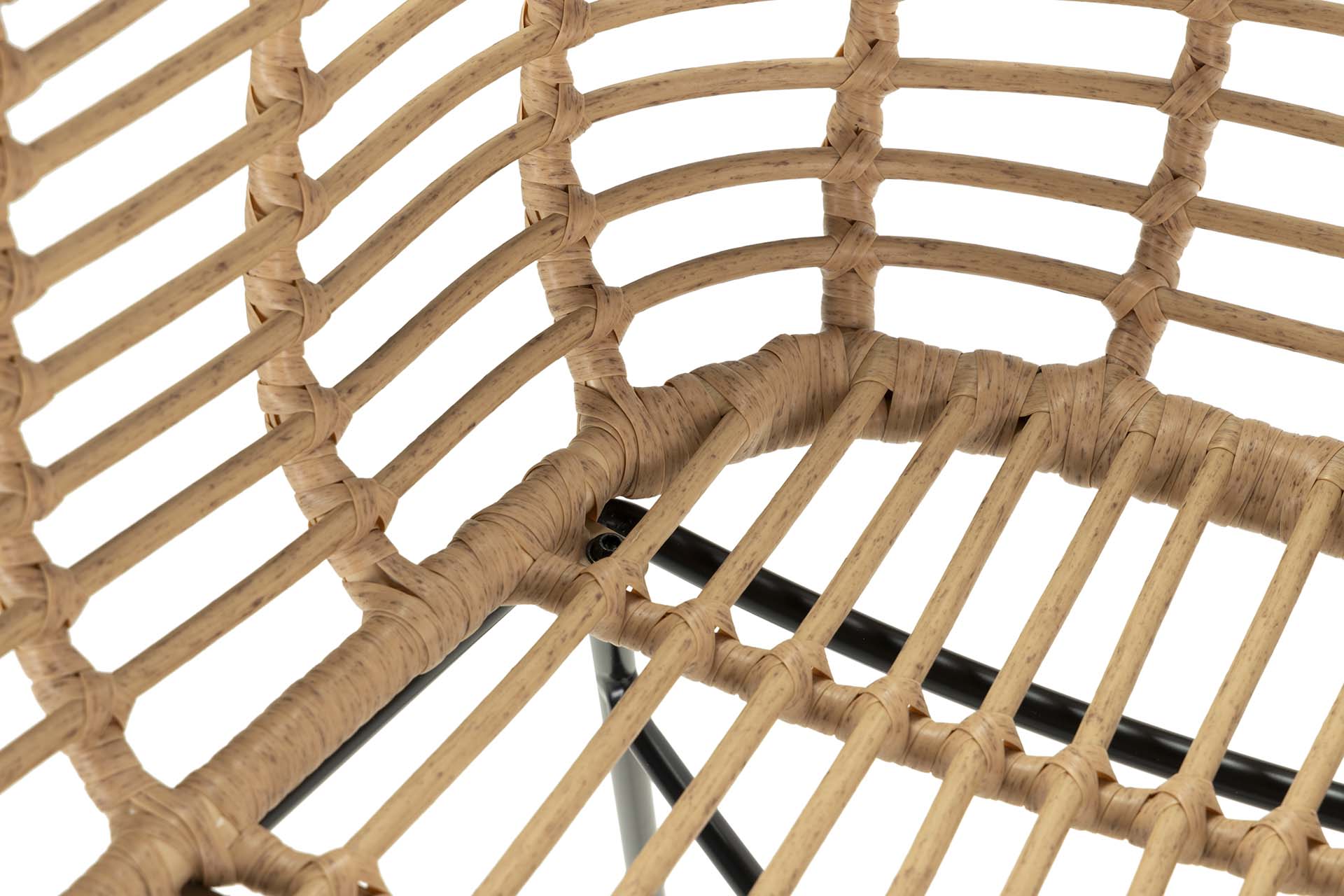 NATURAL BLACK SYNTHETIC RATTAN CHAIR 58x56x77 CM