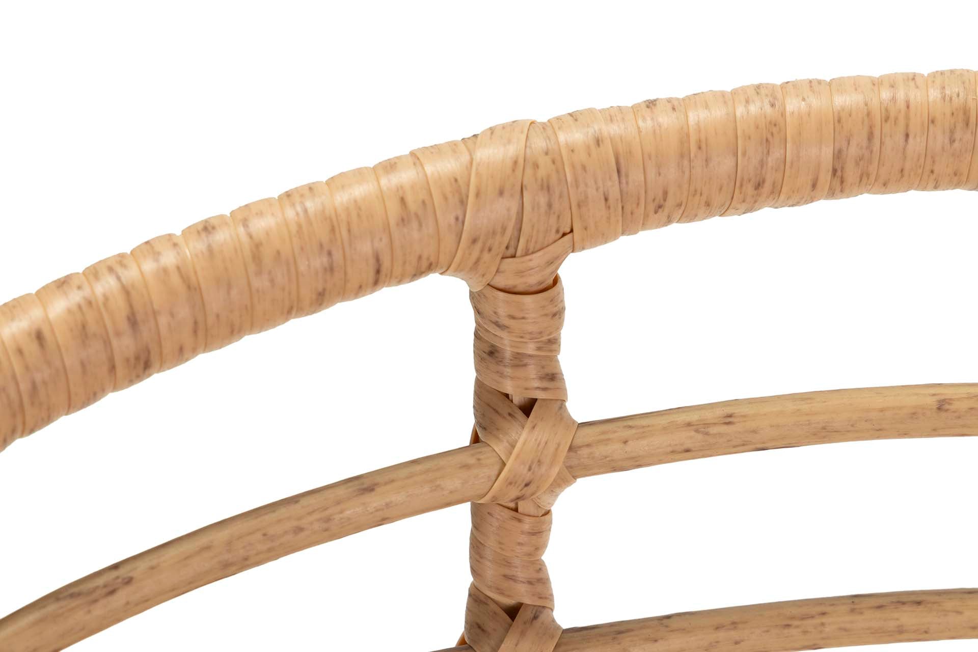 NATURAL BLACK SYNTHETIC RATTAN CHAIR 58x56x77 CM