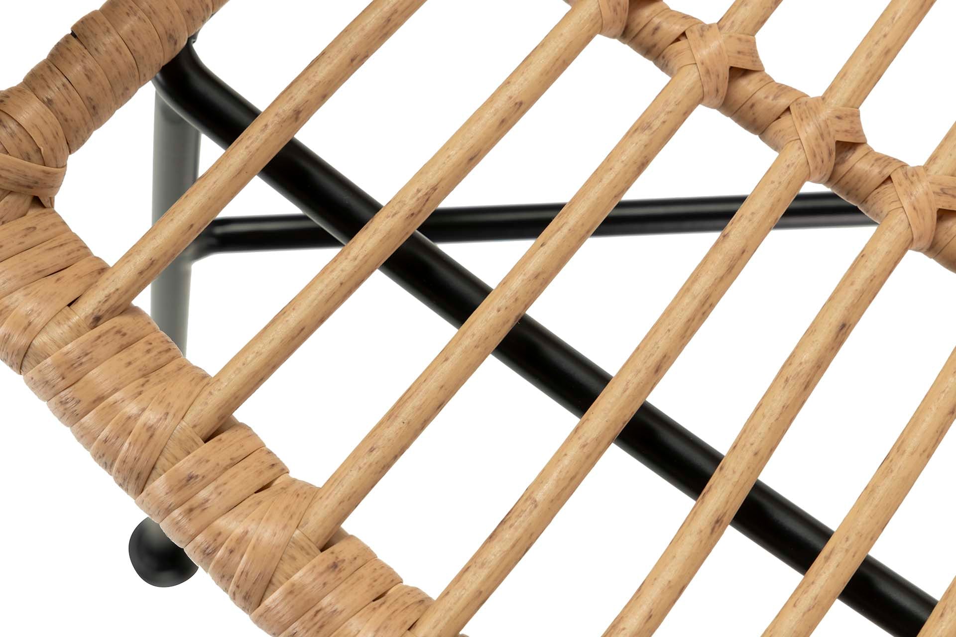 NATURAL BLACK SYNTHETIC RATTAN CHAIR 58x56x77 CM