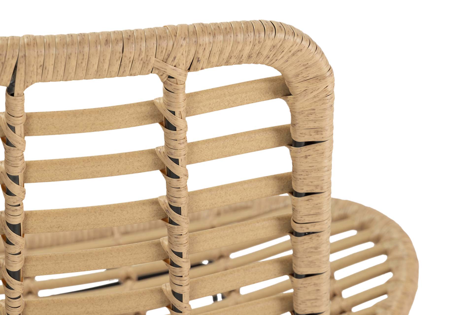 NATURAL BLACK SYNTHETIC RATTAN CHAIR 87x63x79 CM