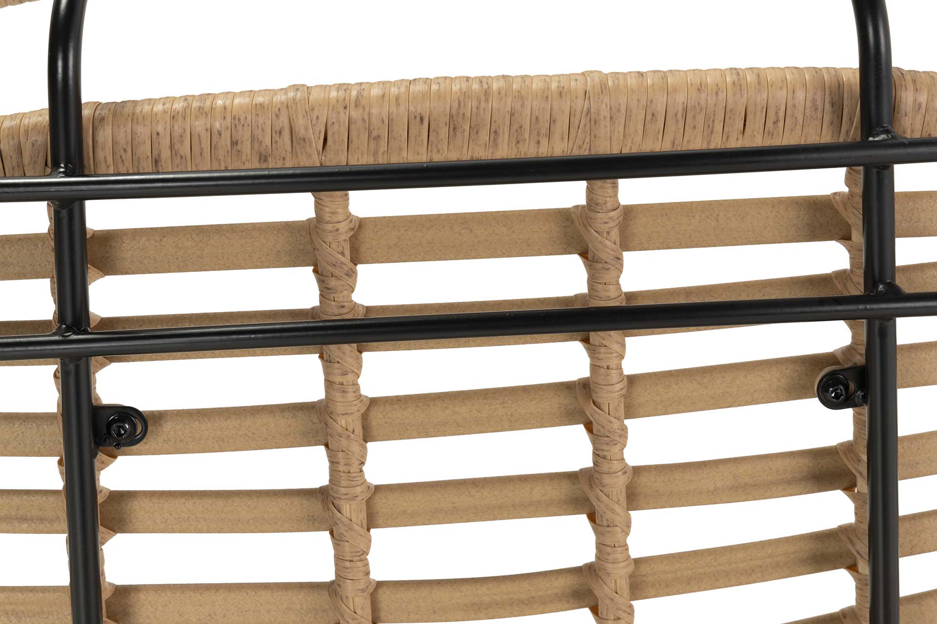 NATURAL BLACK SYNTHETIC RATTAN CHAIR 87x63x79 CM