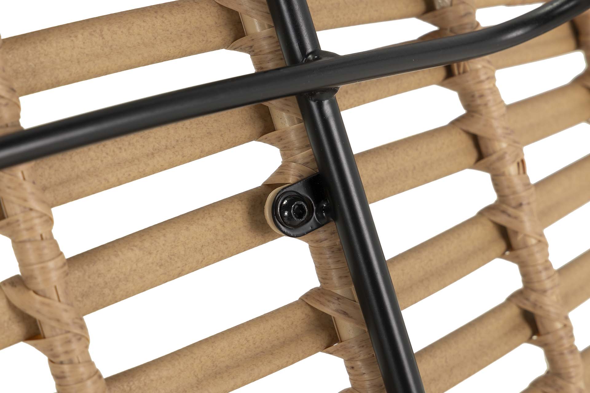 NATURAL BLACK SYNTHETIC RATTAN CHAIR 87x63x79 CM