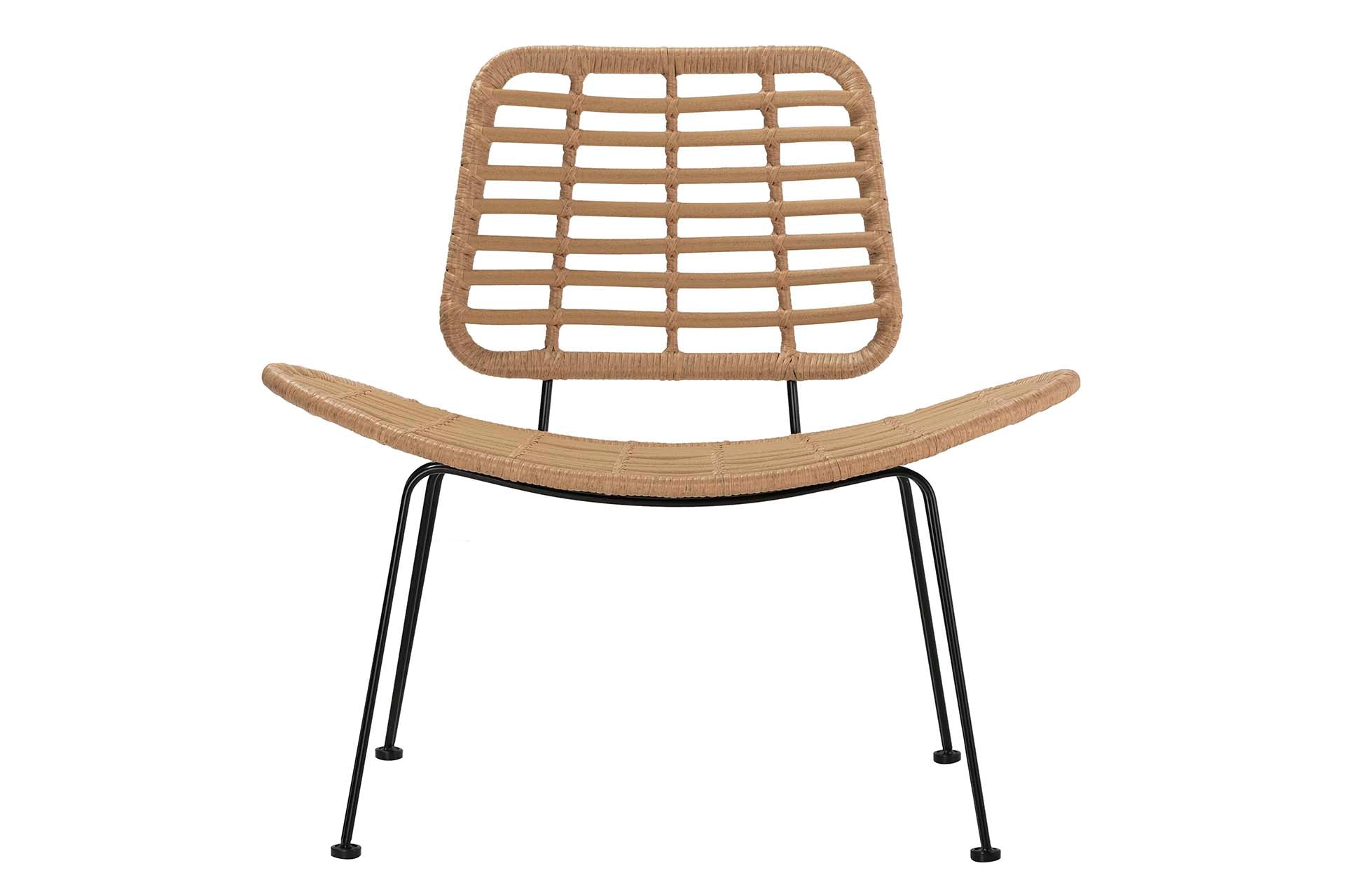 NATURAL BLACK SYNTHETIC RATTAN CHAIR 87x63x79 CM