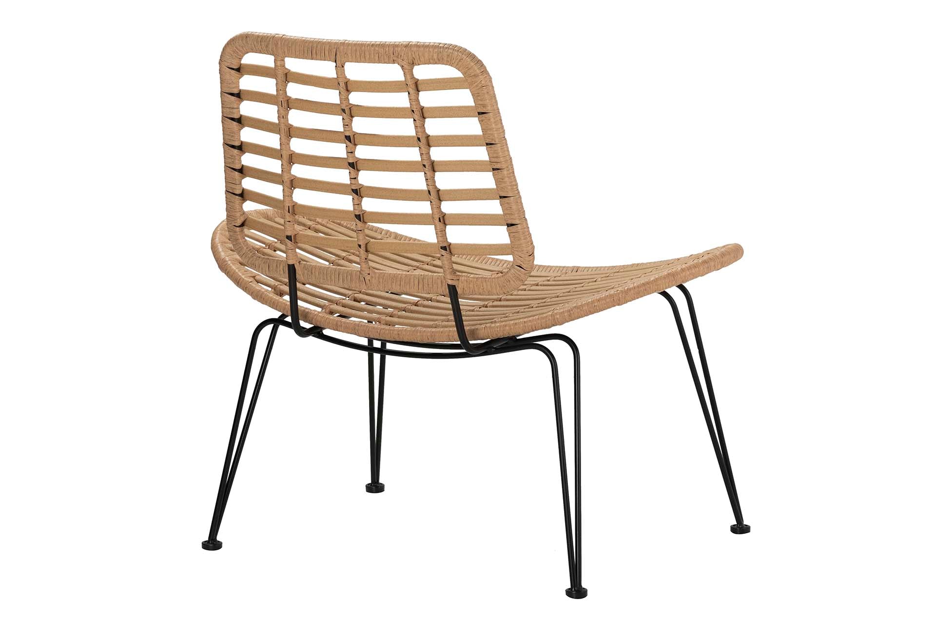 NATURAL BLACK SYNTHETIC RATTAN CHAIR 87x63x79 CM