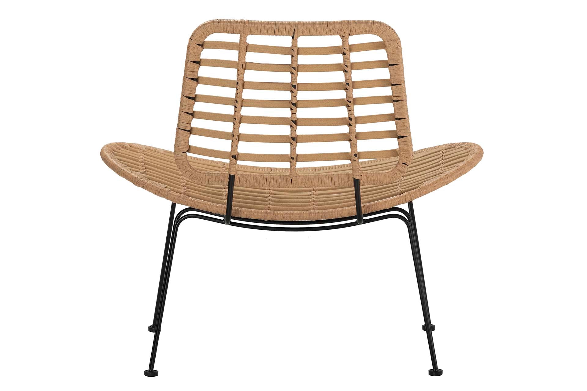 NATURAL BLACK SYNTHETIC RATTAN CHAIR 87x63x79 CM