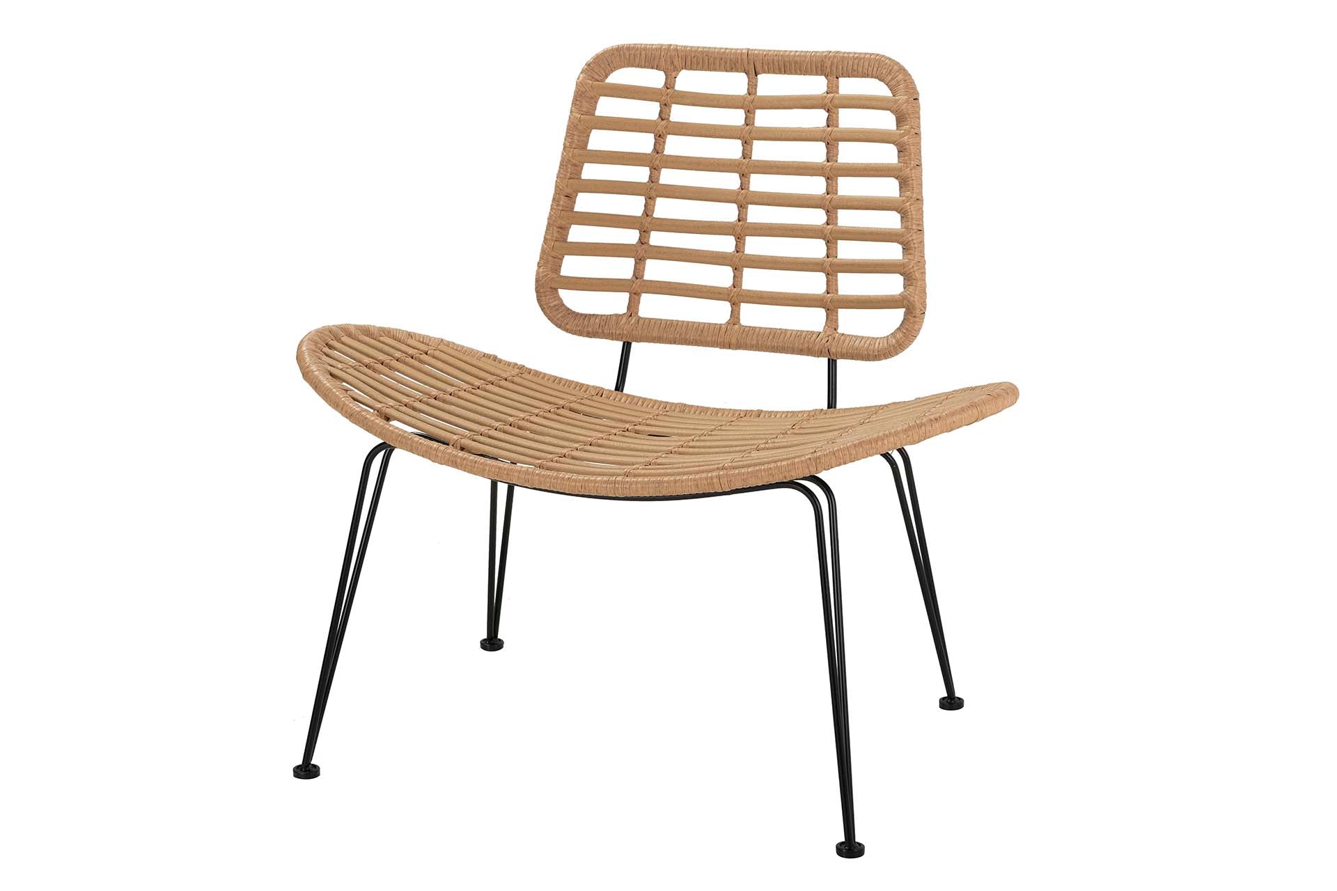 NATURAL BLACK SYNTHETIC RATTAN CHAIR 87x63x79 CM