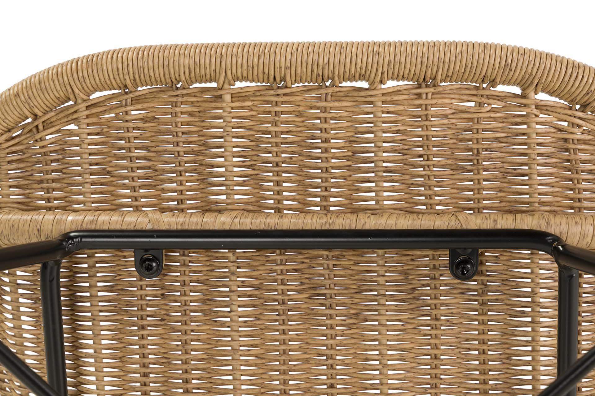 NATURAL BLACK SYNTHETIC RATTAN CHAIR 52x62x84 CM