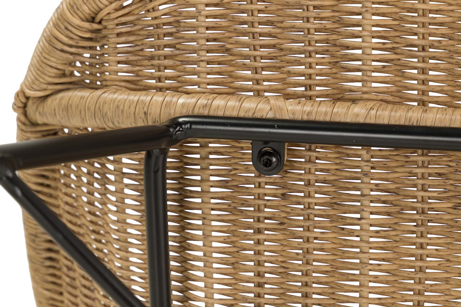 NATURAL BLACK SYNTHETIC RATTAN CHAIR 52x62x84 CM