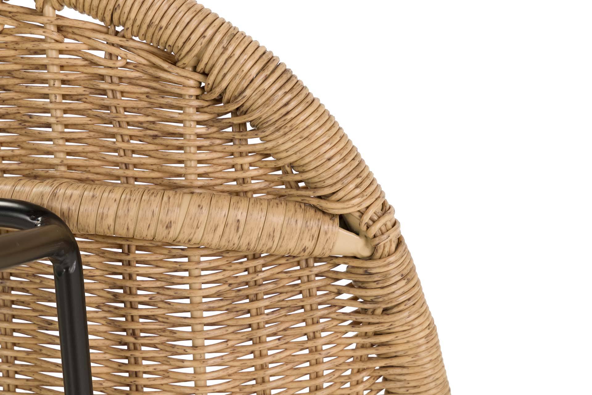 NATURAL BLACK SYNTHETIC RATTAN CHAIR 52x62x84 CM