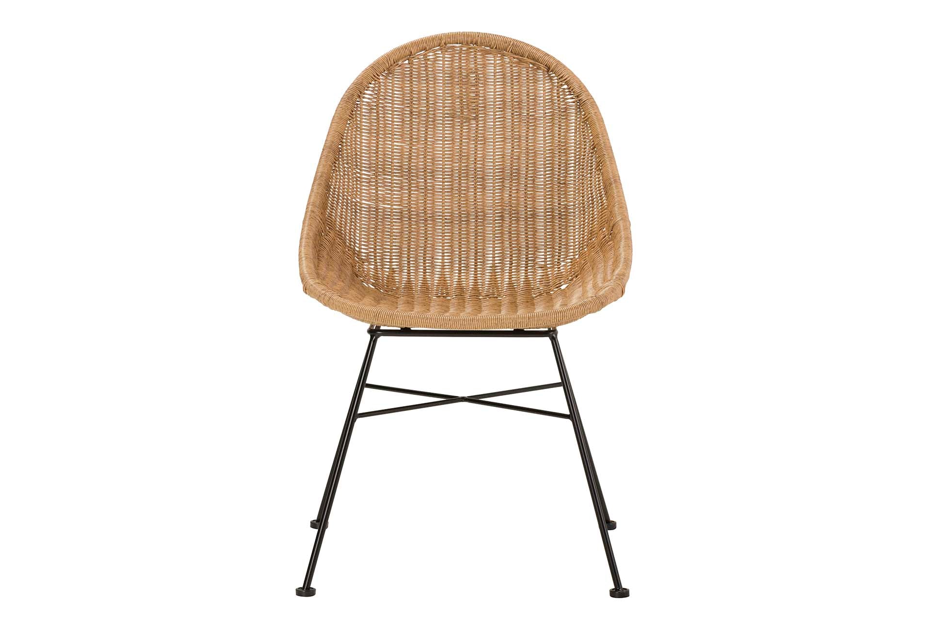 NATURAL BLACK SYNTHETIC RATTAN CHAIR 52x62x84 CM