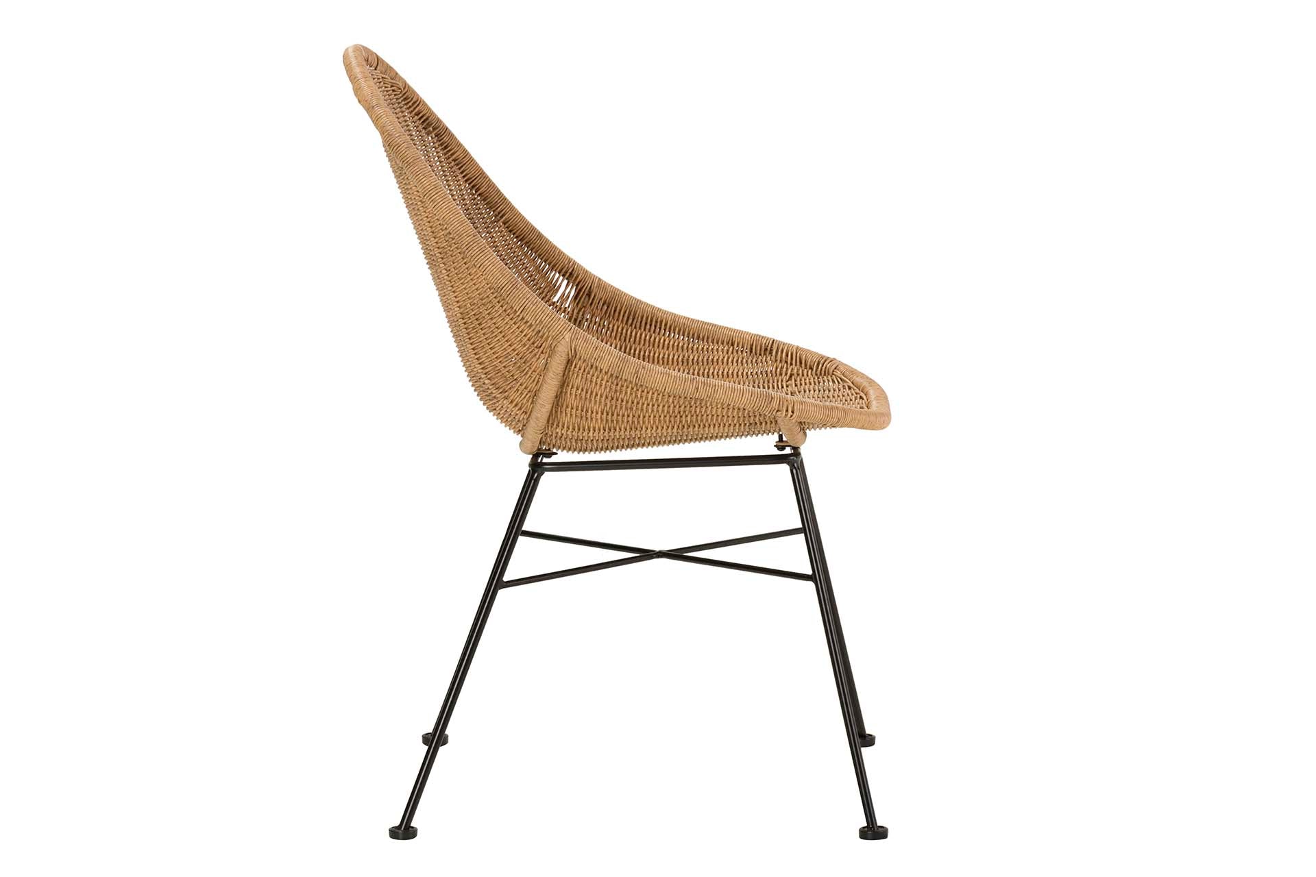 NATURAL BLACK SYNTHETIC RATTAN CHAIR 52x62x84 CM