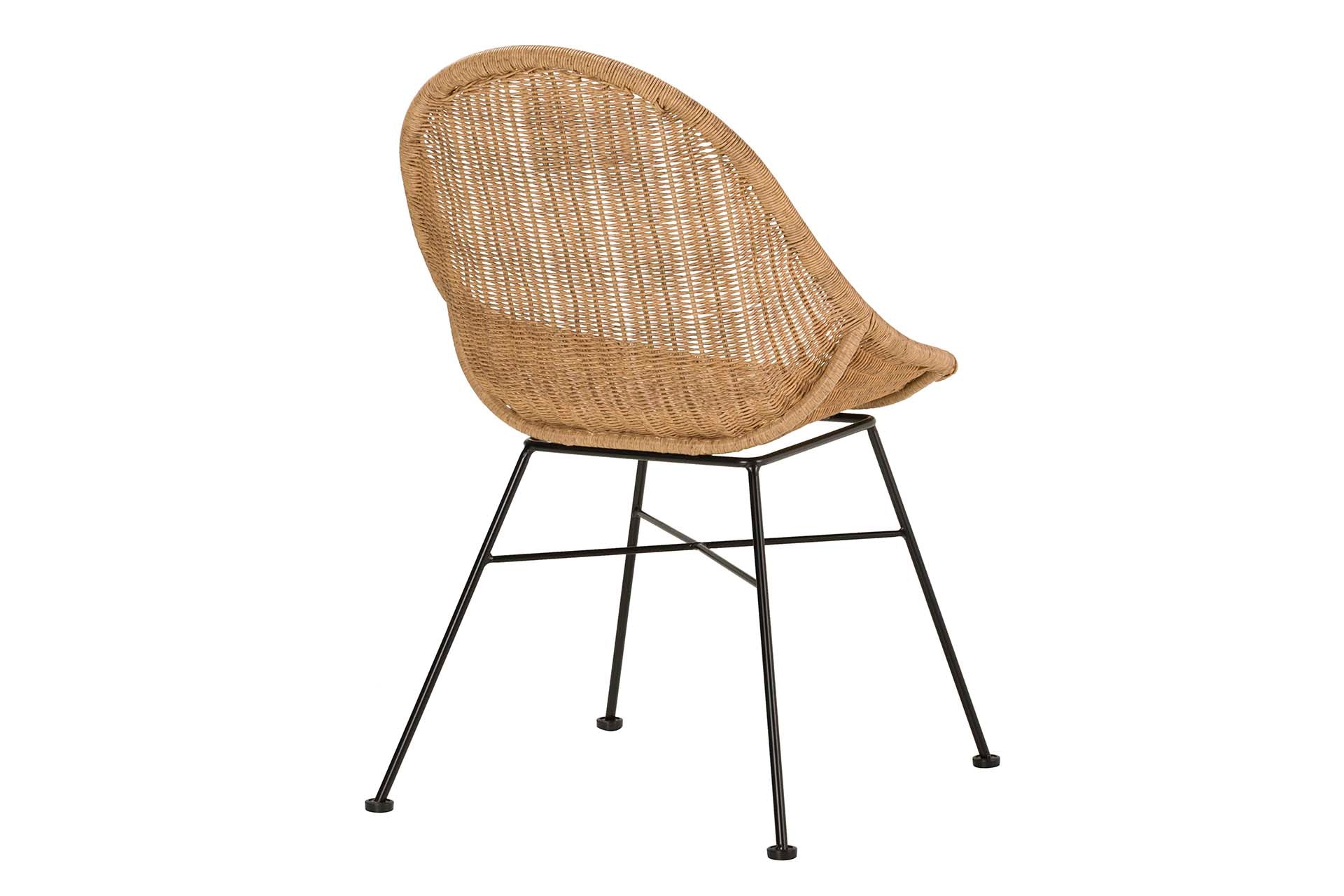 NATURAL BLACK SYNTHETIC RATTAN CHAIR 52x62x84 CM