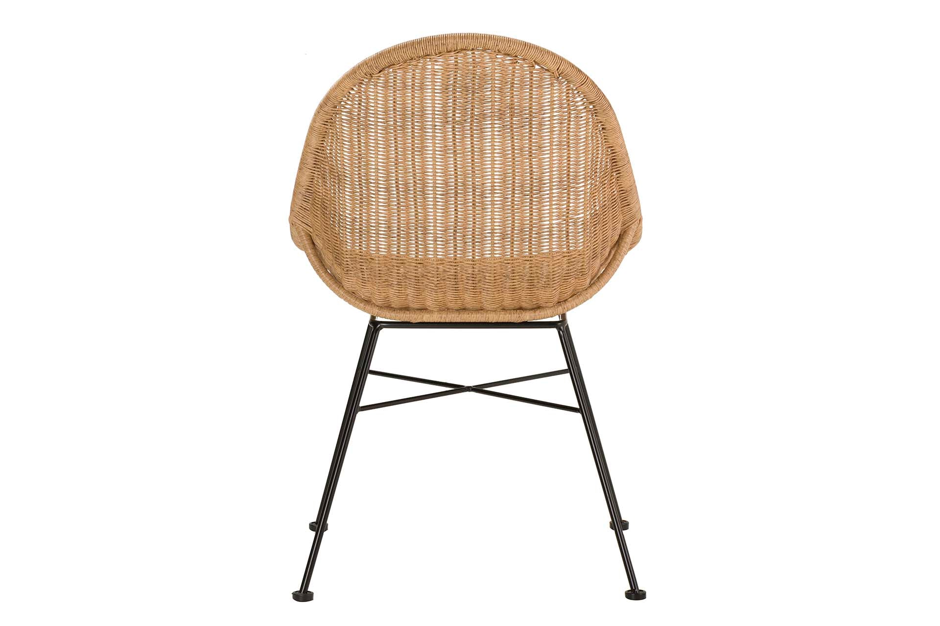 NATURAL BLACK SYNTHETIC RATTAN CHAIR 52x62x84 CM