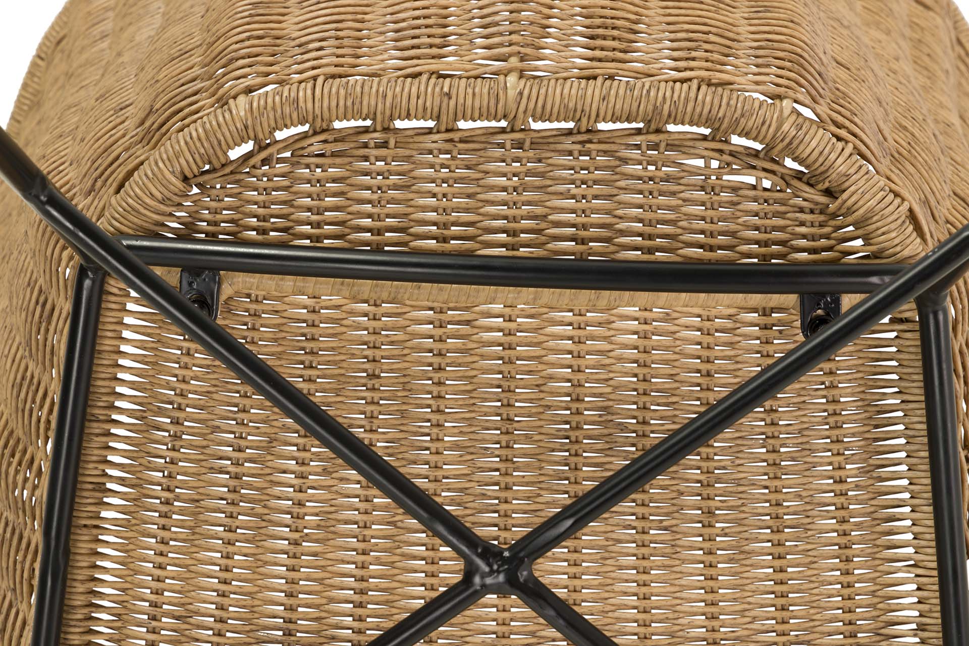 NATURAL BLACK SYNTHETIC RATTAN CHAIR 58x57x78 CM