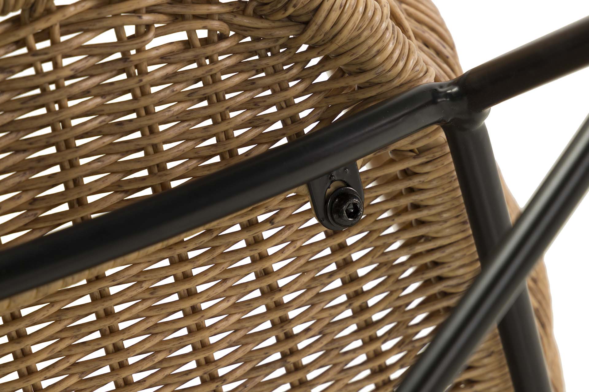 NATURAL BLACK SYNTHETIC RATTAN CHAIR 58x57x78 CM