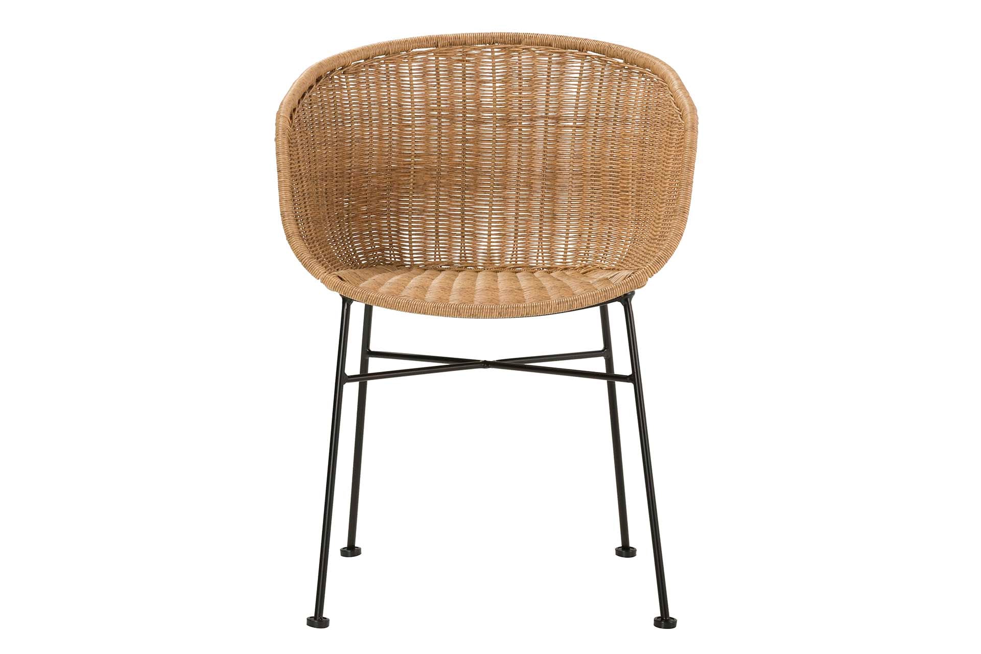 NATURAL BLACK SYNTHETIC RATTAN CHAIR 58x57x78 CM