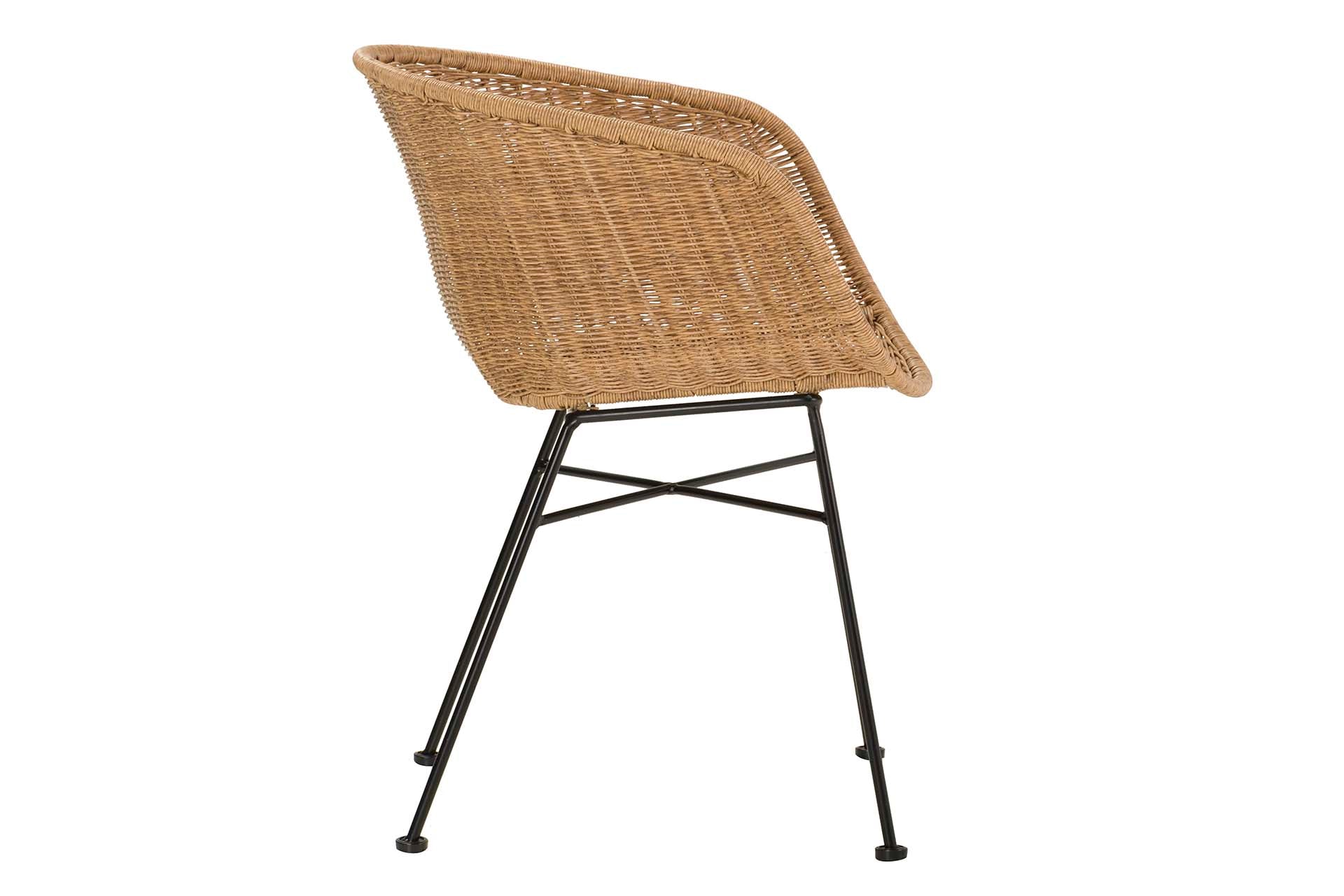 NATURAL BLACK SYNTHETIC RATTAN CHAIR 58x57x78 CM