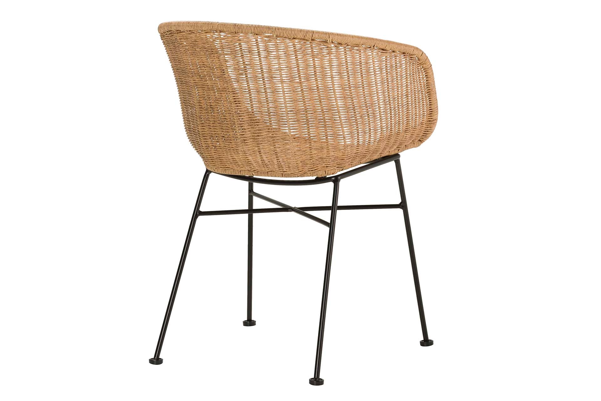 NATURAL BLACK SYNTHETIC RATTAN CHAIR 58x57x78 CM