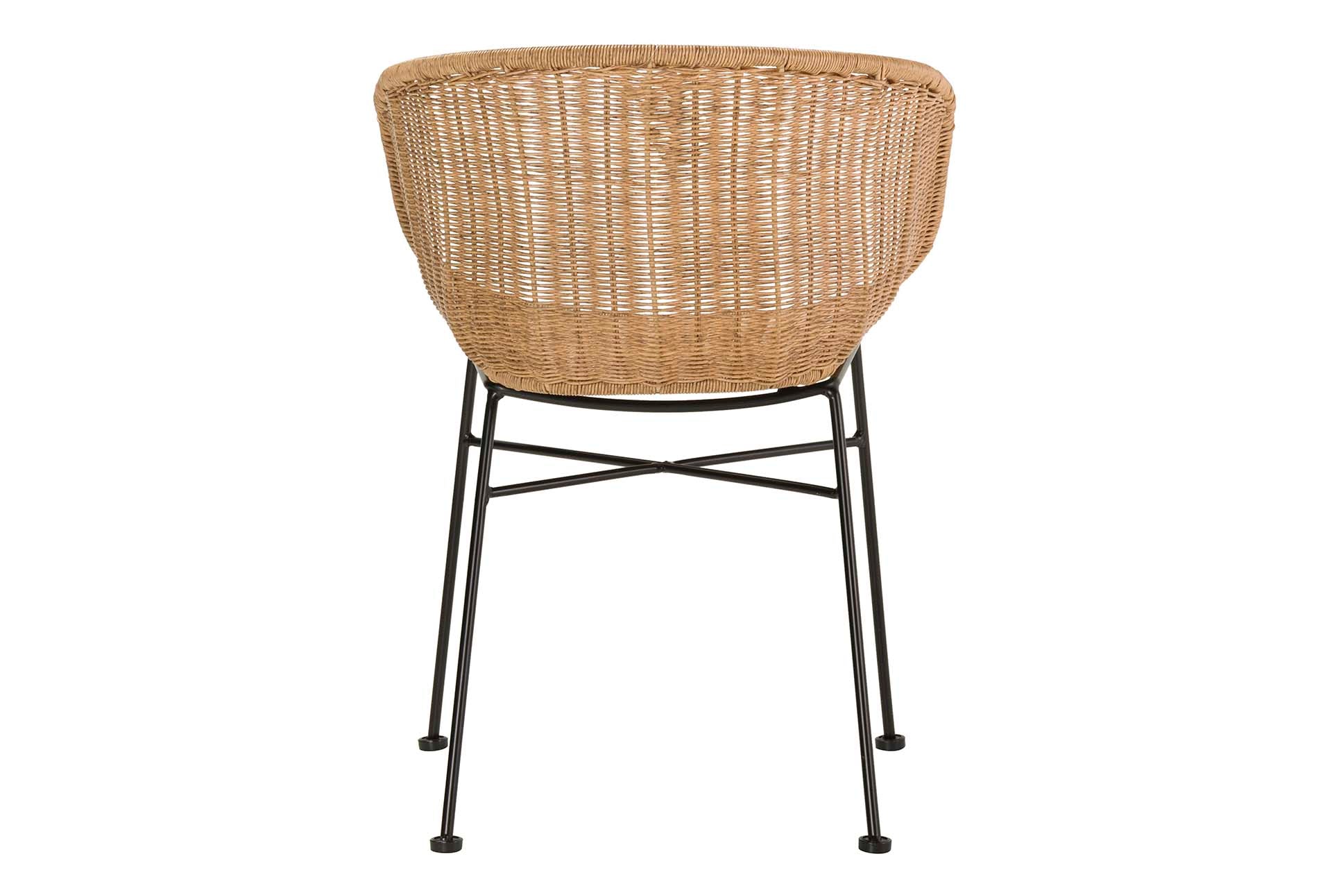 NATURAL BLACK SYNTHETIC RATTAN CHAIR 58x57x78 CM