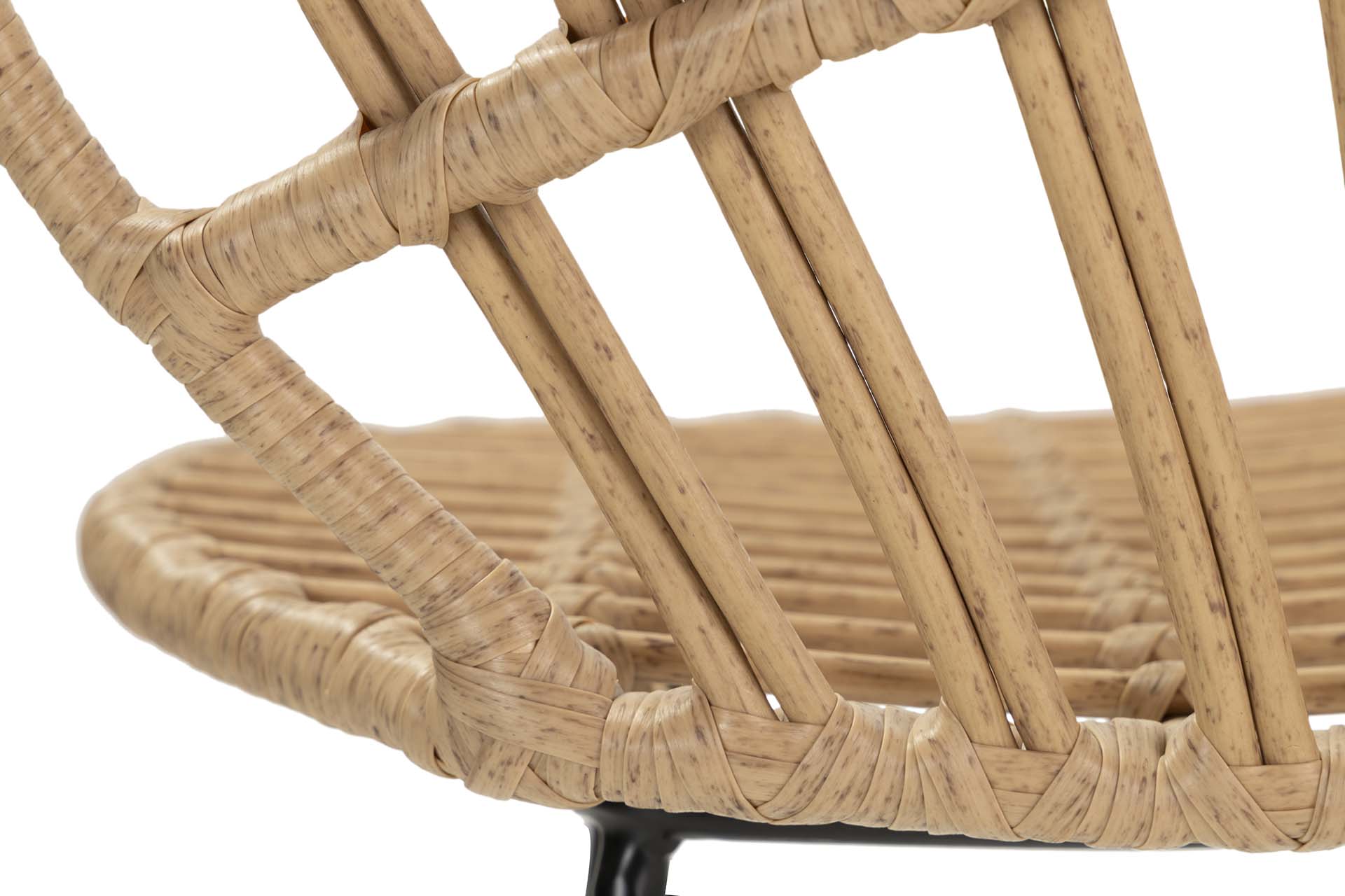NATURAL BLACK SYNTHETIC RATTAN CHAIR 53x56x82 CM