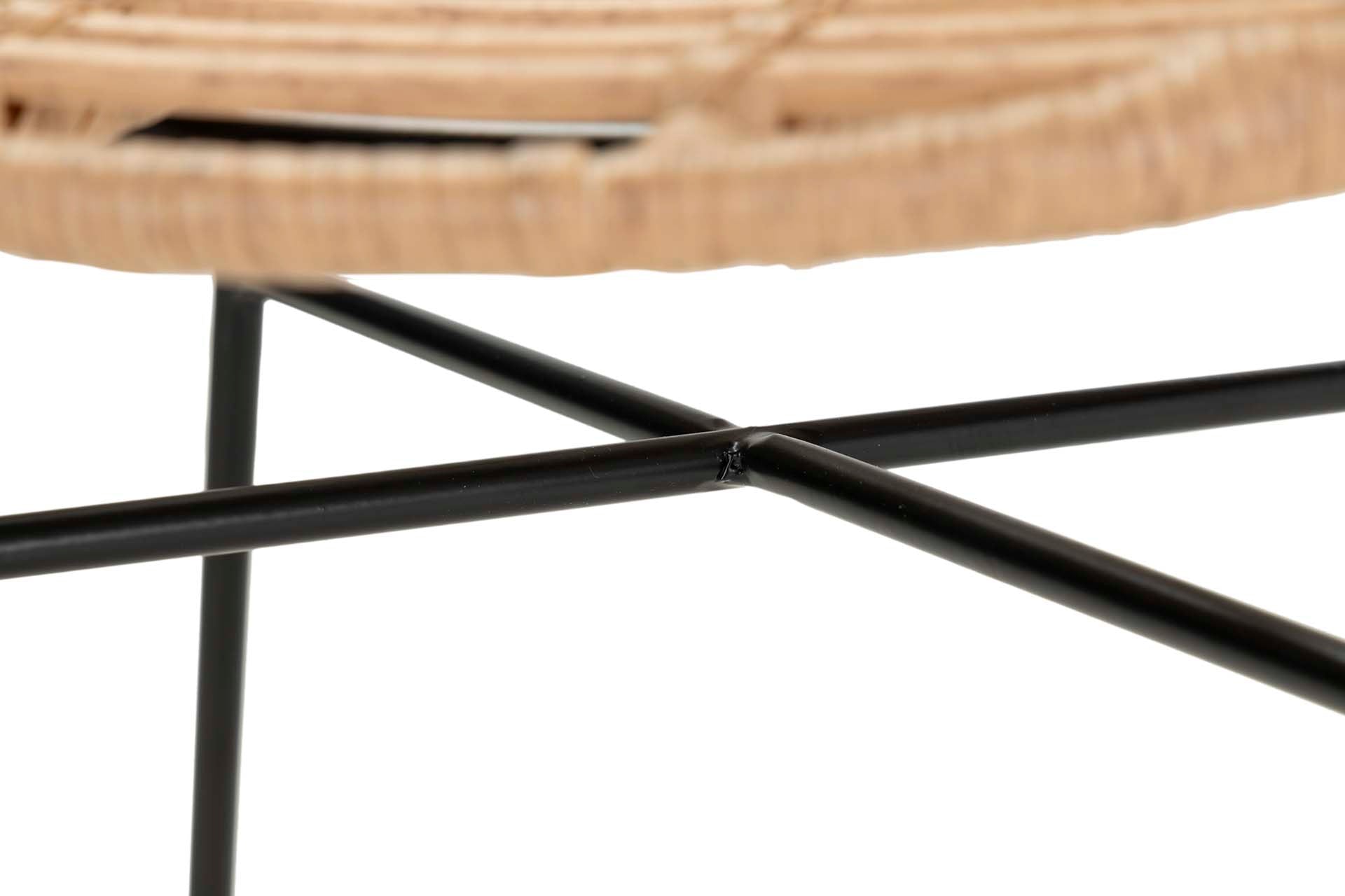 NATURAL BLACK SYNTHETIC RATTAN CHAIR 53x56x82 CM