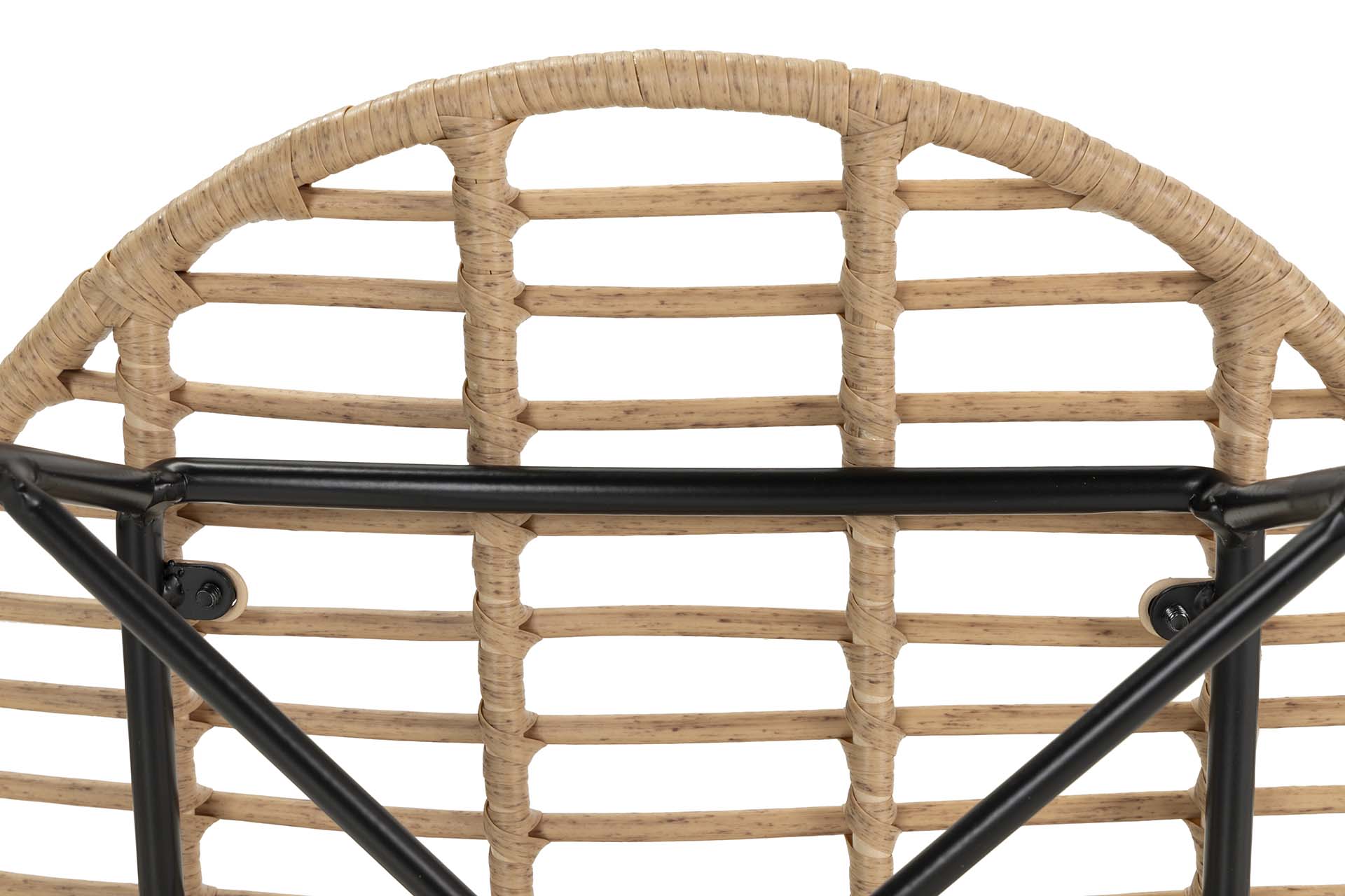 NATURAL BLACK SYNTHETIC RATTAN CHAIR 53x56x82 CM