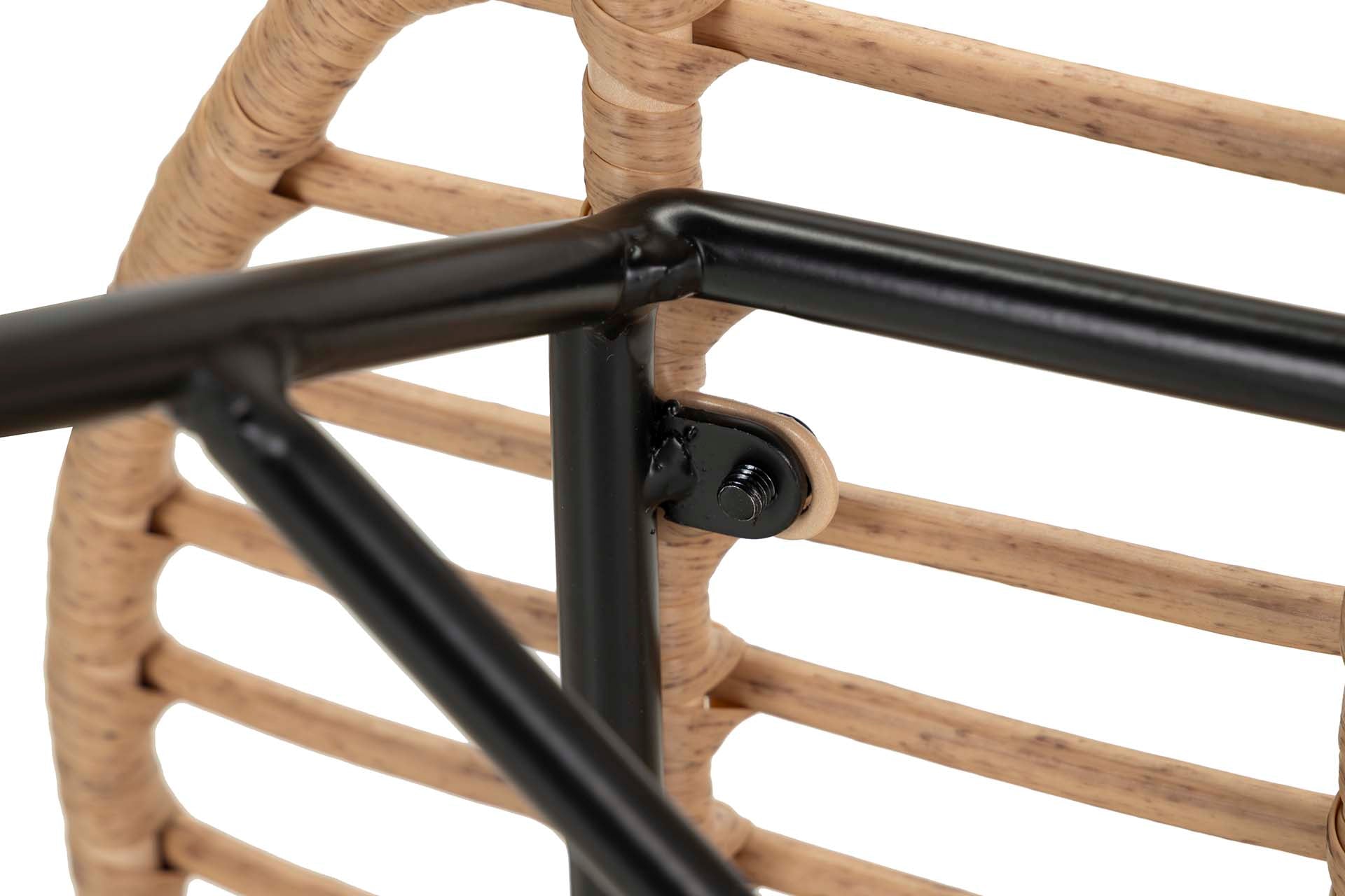 NATURAL BLACK SYNTHETIC RATTAN CHAIR 53x56x82 CM