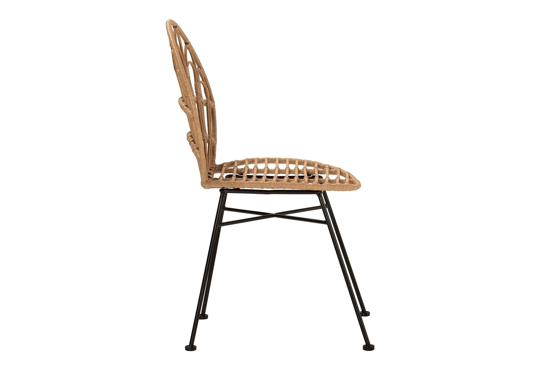 NATURAL BLACK SYNTHETIC RATTAN CHAIR 53x56x82 CM