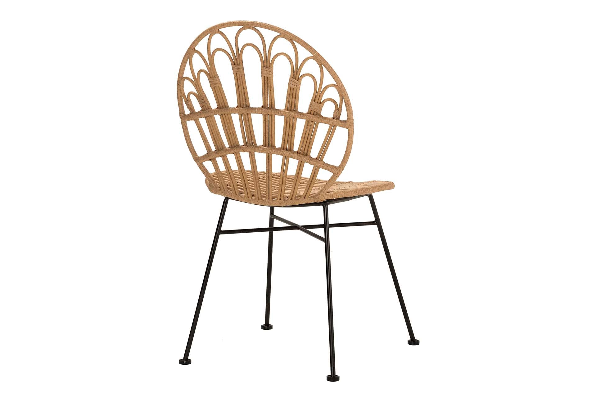 NATURAL BLACK SYNTHETIC RATTAN CHAIR 53x56x82 CM