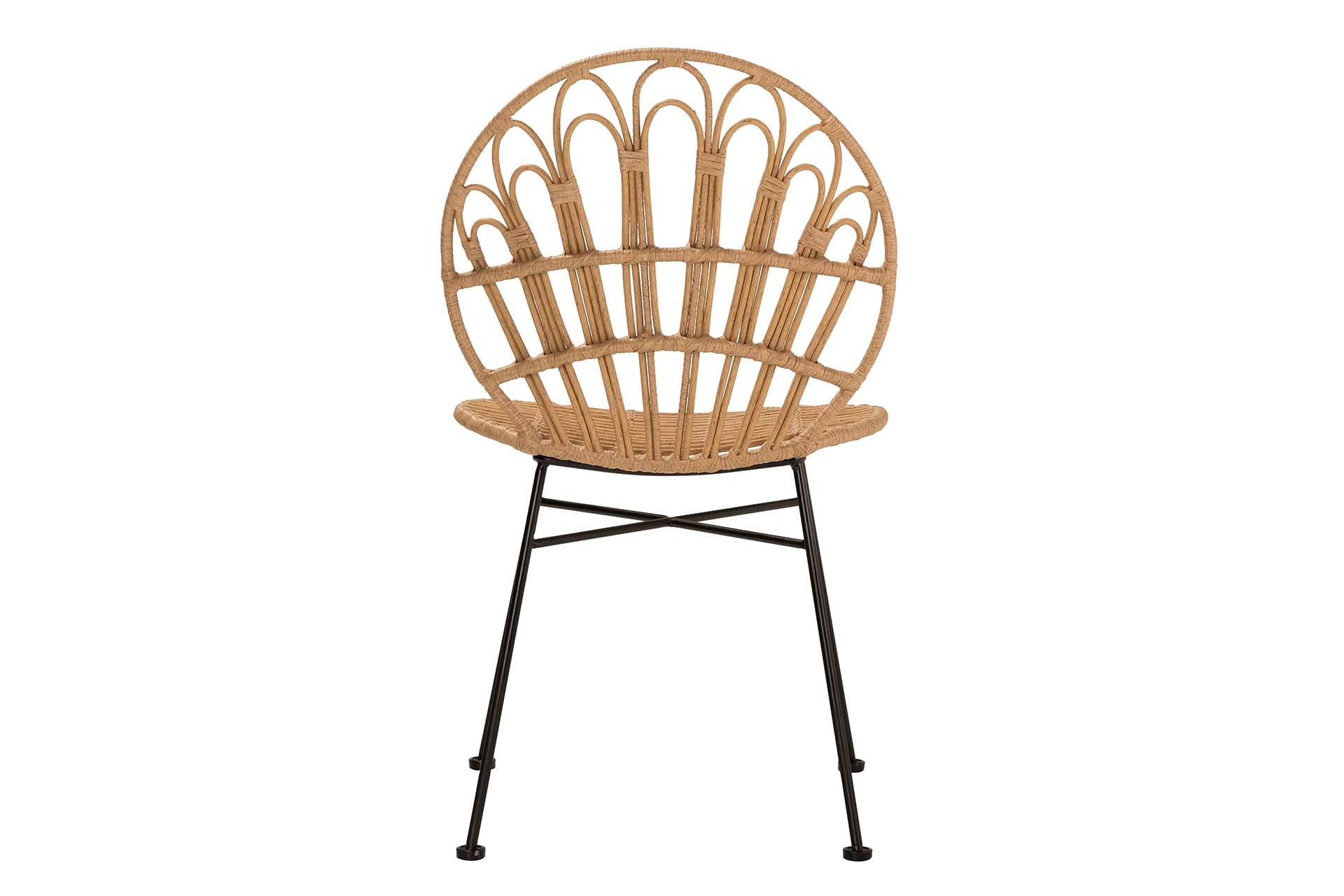 NATURAL BLACK SYNTHETIC RATTAN CHAIR 53x56x82 CM