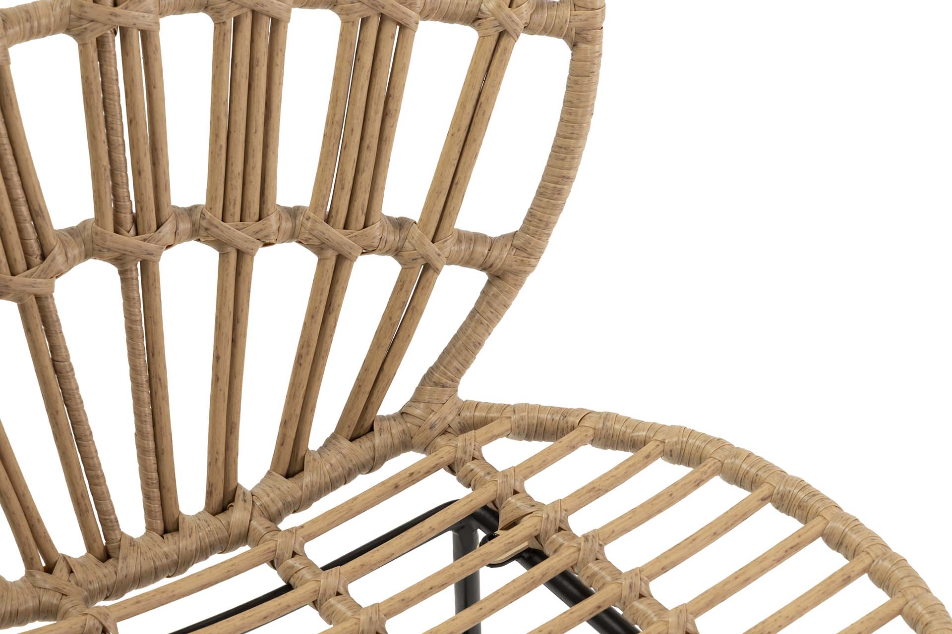NATURAL BLACK SYNTHETIC RATTAN CHAIR 53x56x82 CM