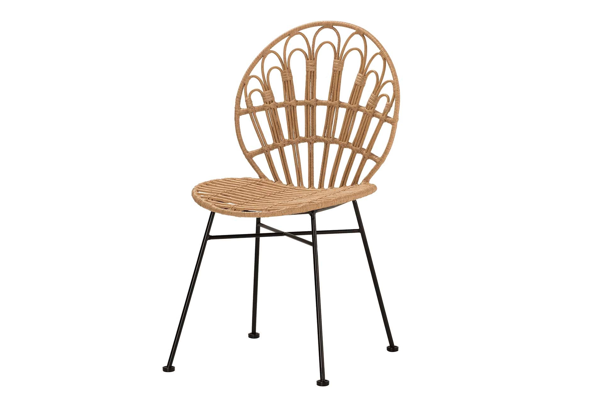 NATURAL BLACK SYNTHETIC RATTAN CHAIR 53x56x82 CM