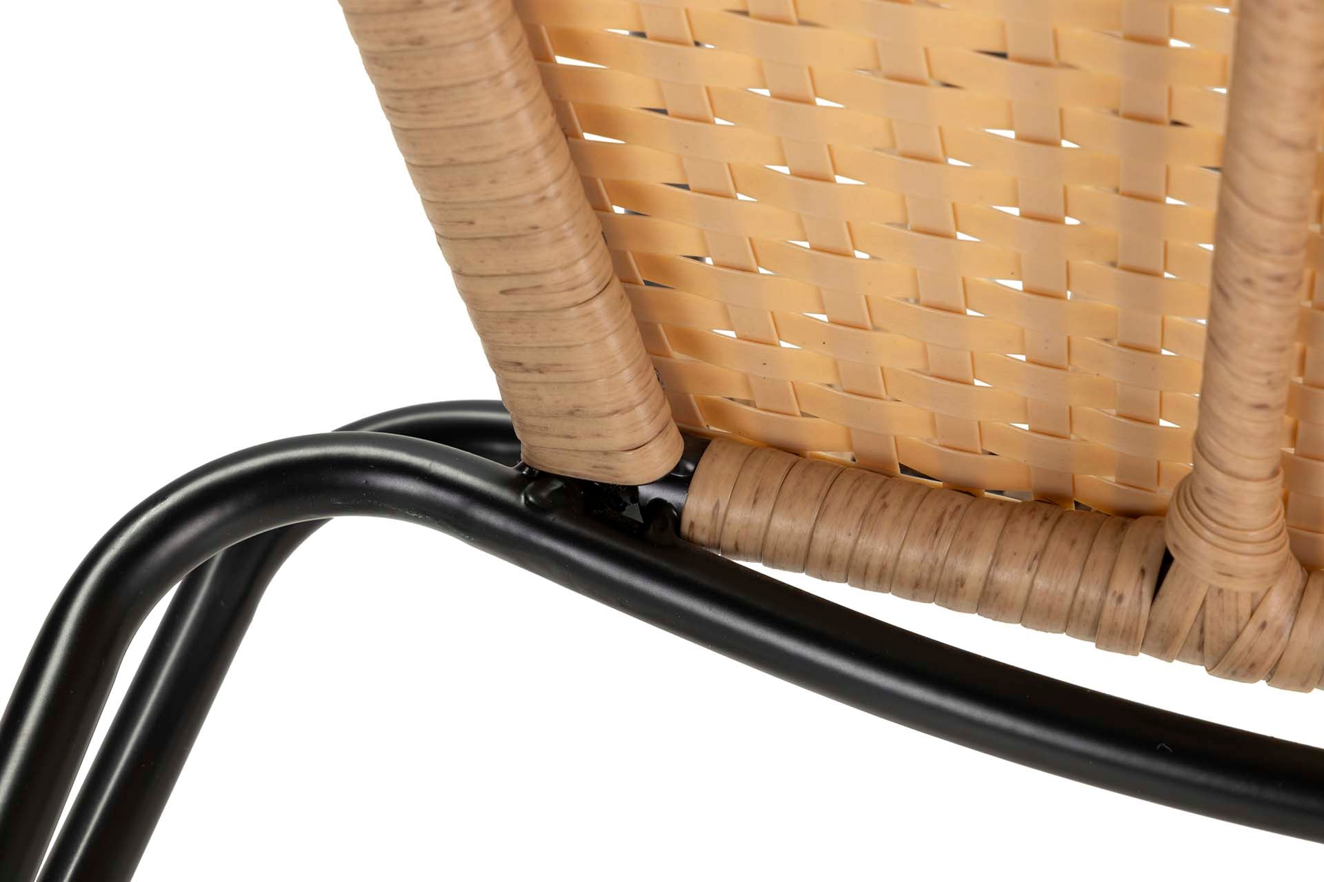 NATURAL BLACK SYNTHETIC RATTAN CHAIR 47x58x86 CM
