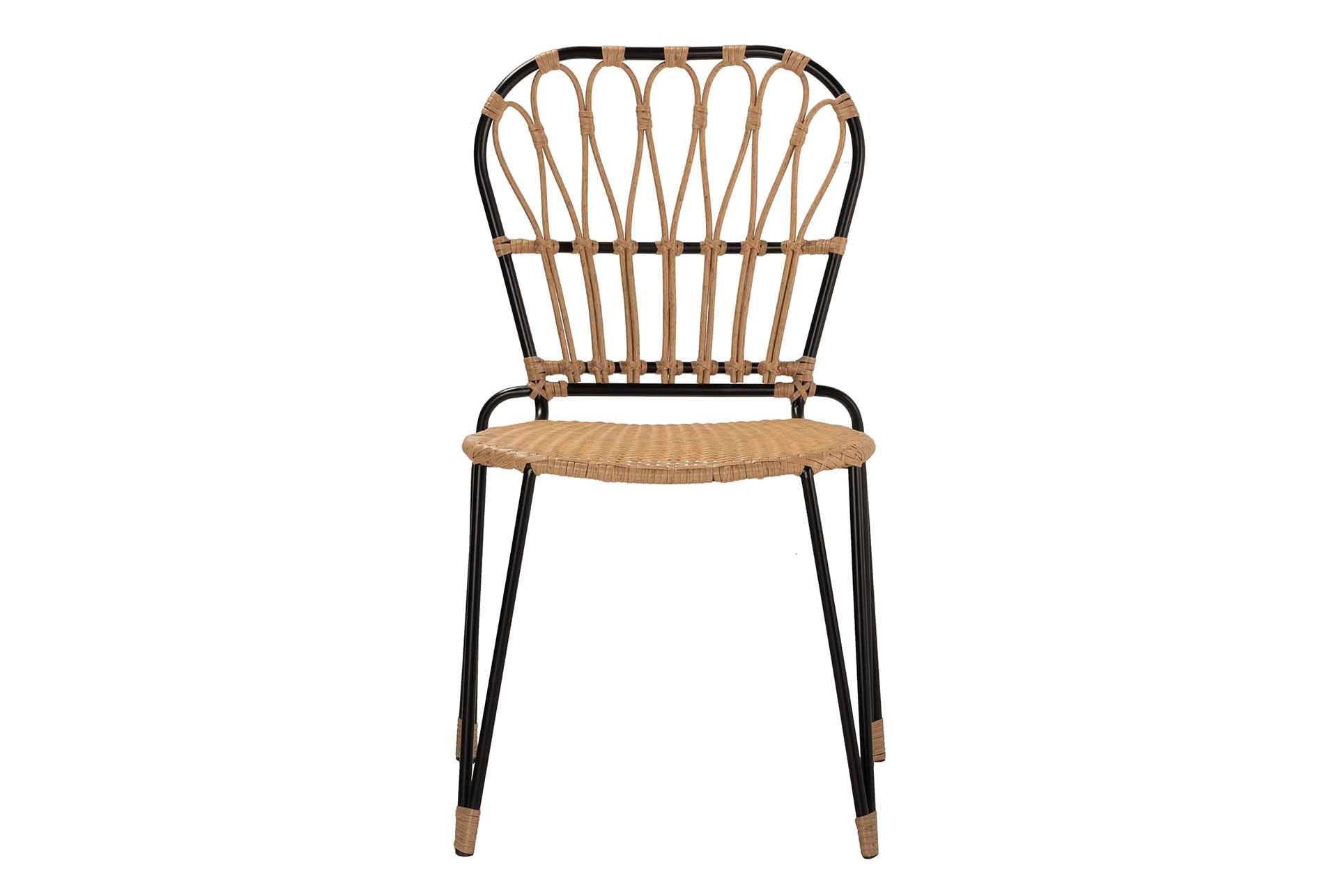 NATURAL BLACK SYNTHETIC RATTAN CHAIR 47x58x86 CM