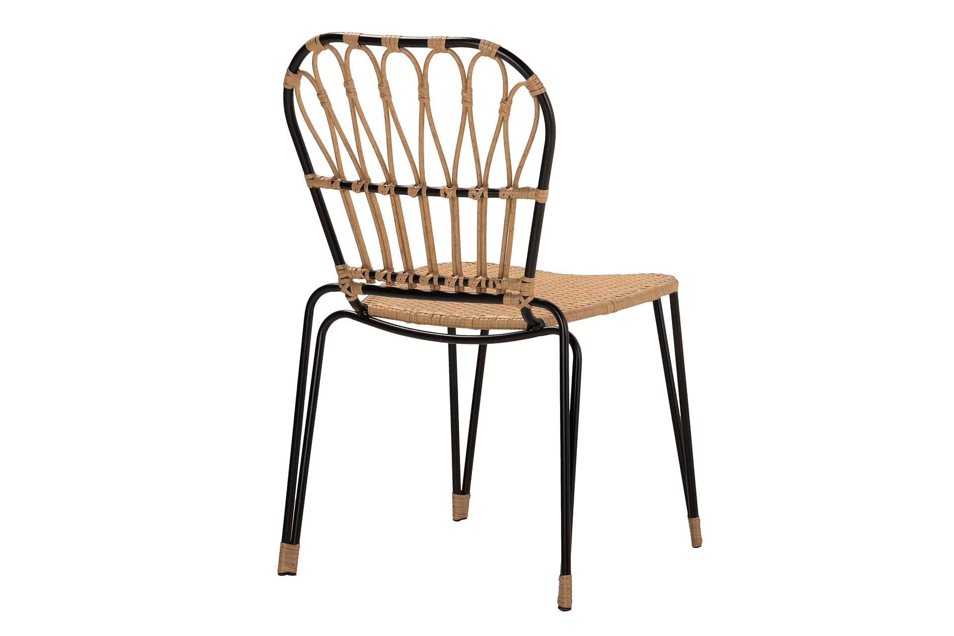 NATURAL BLACK SYNTHETIC RATTAN CHAIR 47x58x86 CM